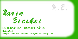 maria bicskei business card